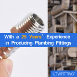 LTWFITTING Bar Production Stainless Steel 316 Barb Fitting Coupler/Connector 5/16 Inch Hose ID x 1/4 Inch Male NPT Air Fuel Water (Pack of 25)