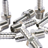 LTWFITTING Bar Production Stainless Steel 316 Barb Fitting Coupler/Connector 5/16 Inch Hose ID x 1/4 Inch Male NPT Air Fuel Water (Pack of 25)