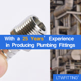 LTWFITTING Bar Production Stainless Steel 316 Barb Fitting Coupler/Connector 3/8 Inch Hose ID x 3/8 Inch Male NPT Air Fuel Water (Pack of 25)