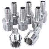 LTWFITTING Bar Production Stainless Steel 316 Barb Fitting Coupler/Connector 3/8 Inch Hose ID x 3/8 Inch Male NPT Air Fuel Water (Pack of 25)