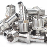 LTWFITTING Bar Production Stainless Steel 316 Barb Fitting Coupler/Connector 3/8 Inch Hose ID x 3/8 Inch Male NPT Air Fuel Water (Pack of 500)
