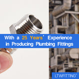 LTWFITTING Bar Production Stainless Steel 316 Barb Fitting Coupler/Connector 1/2 Inch Hose ID x 1/2 Inch Male NPT Air Fuel Water (Pack of 5)