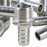 LTWFITTING Bar Production Stainless Steel 316 Barb Fitting Coupler/Connector 1/2 Inch Hose ID x 1/2 Inch Male NPT Air Fuel Water (Pack of 300)