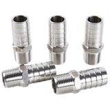 LTWFITTING Bar Production Stainless Steel 316 Barb Fitting Coupler/Connector 5/8 Inch Hose ID x 3/8 Inch Male NPT Air Fuel Water (Pack of 5)