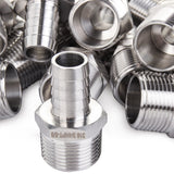 LTWFITTING Bar Production Stainless Steel 316 Barb Fitting Coupler/Connector 5/8 Inch Hose ID x 3/4 Inch Male NPT Air Fuel Water (Pack of 200)
