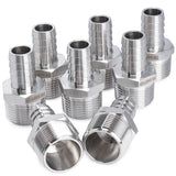LTWFITTING Bar Production Stainless Steel 316 Barb Fitting Coupler/Connector 5/8 Inch Hose ID x 3/4 Inch Male NPT Air Fuel Water (Pack of 25)