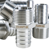 LTWFITTING Bar Production Stainless Steel 316 Barb Fitting Coupler/Connector 3/4 Inch Hose ID x 3/4 Inch Male NPT Air Fuel Water (Pack of 200)