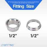 LTWFITTING 1/2-Inch Stainless Steel 316 Compression Sleeves Ferrels, STAINLESS STEEL 316 COMPRESSION FITTING (Pack of 1000)