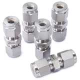 LTWFITTING 1/4-Inch OD Compression Union,Stainless Steel 316 Compression Fitting (Pack of 5)