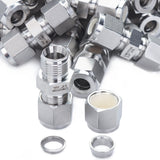 LTWFITTING 3/8-Inch OD Compression Union,Stainless Steel 316 Compression Fitting (Pack of 150)