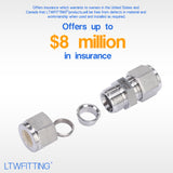 LTWFITTING 1/2-Inch OD Compression Union,Stainless Steel 316 Compression Fitting (Pack of 20)