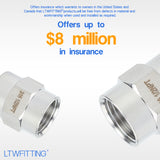 LTWFITTING Bar Production Stainless Steel 316 Pipe Fitting 1/2 Inch Female NPT Coupling Water Boat (Pack of 25)