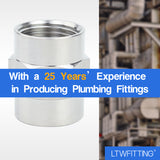 LTWFITTING Bar Production Stainless Steel 316 Pipe Fitting 1/2 Inch Female NPT Coupling Water Boat (Pack of 300)