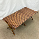 COMFACO Foldable Outdoor Table, Lightweight Roll Up Rectangular Table for Camping Picnic Beach Backyard BBQ Party Patio, Portable and Sturdy