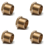 LTWFITTING Lead Free Brass Hex Pipe Bushing Reducer Fittings 1 Inch Male x 1/2 Inch Female NPT (Pack of 5)