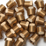 LTWFITTING Lead Free Brass Hex Pipe Bushing Reducer Fittings 1/2 Inch Male x 3/8 Inch Female NPT (Pack of 400)
