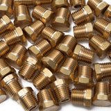 LTWFITTING Lead Free Brass Pipe Hex Head Plug Fittings 1/4 Inch Male NPT Air Fuel Water (Pack of 700)