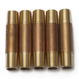LTWFITTING Brass Pipe 2-1/2 Inch Long Nipple Fitting 1/4 Male NPT Air Water(Pack of 5)