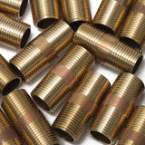 LTWFITTING Brass Pipe 1-1/2 Inch Long Nipple Fitting 3/8 Male NPT Air Water(Pack of 25)