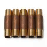LTWFITTING Brass Pipe 2-1/2 Inch Long Nipple Fitting 3/8 Male NPT Air Water(Pack of 5)