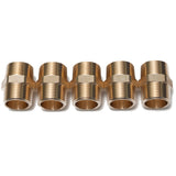 LTWFITTING Brass Pipe Hex Nipple Fitting 1 x 1 Inch Male Pipe NPT MNPT MPT Air Fuel Water(Pack of 5)