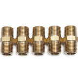 LTWFITTING Brass Pipe Hex Nipple Fitting 1/4 x 1/4 Inch Male Pipe NPT MNPT MPT Air Fuel Water(Pack of 5)