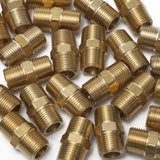 LTWFITTING Brass Pipe Hex Nipple Fitting 3/8 x 3/8 Inch Male Pipe NPT MNPT MPT Air Fuel Water(Pack of 200)
