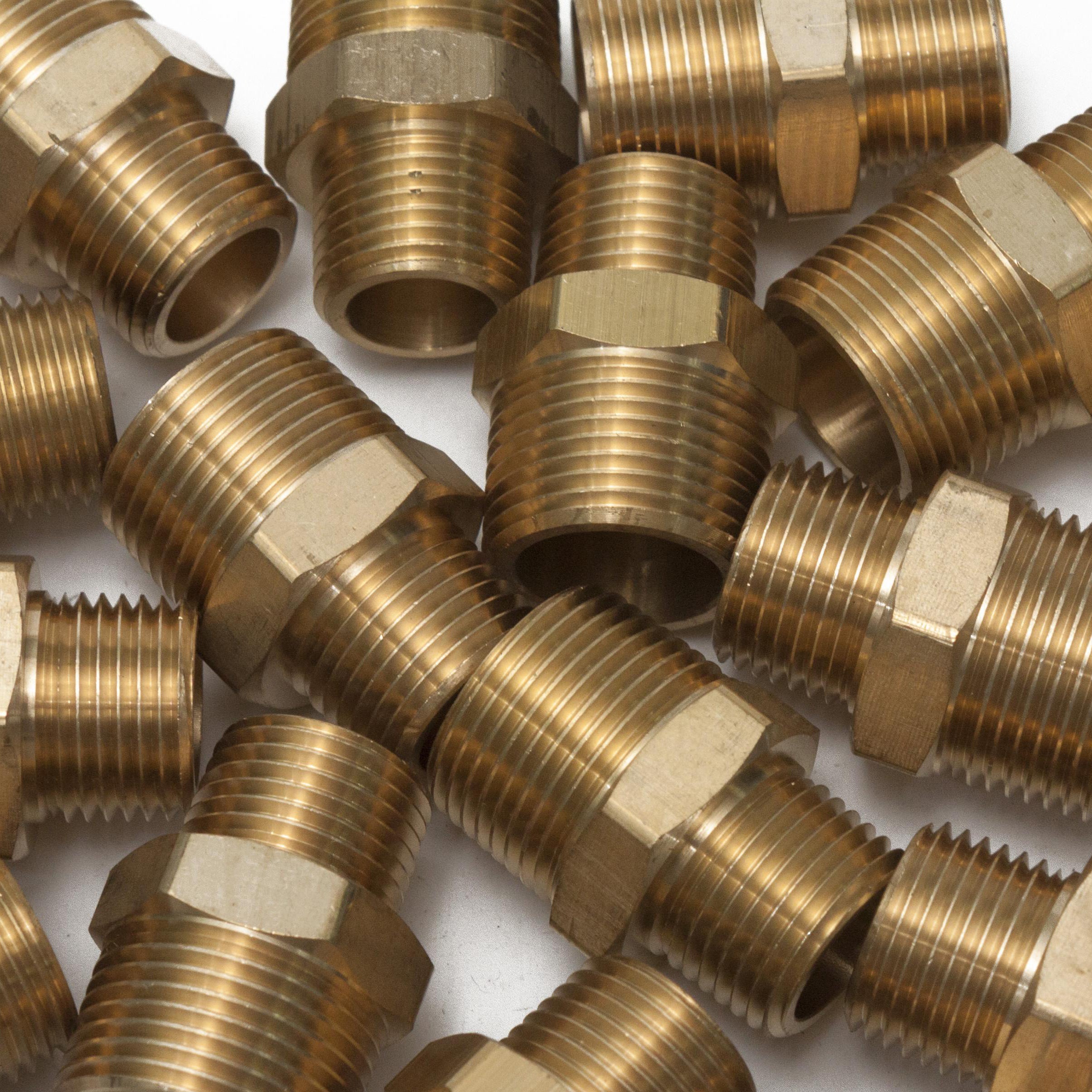 thumbnail image 2 of LTWFITTING Brass Pipe Hex Reducing Nipple Fitting 3/4-Inch X 3/8-Inch... 2 of 14