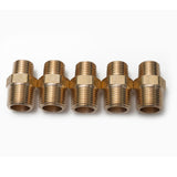 LTWFITTING Lead Free Brass Pipe Hex Reducing Nipple Fitting 3/8 Inch x 1/4 Inch Male NPT Air Fuel Water(Pack of 5)