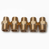 LTWFITTING Brass Pipe Hex Reducing Nipple Fitting 3/8-Inch x 1/4-Inch Male NPT(Pack of 5)
