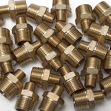 LTWFITTING Lead Free Brass Pipe Hex Reducing Nipple Fitting 1/2 Inch x 1/4 Inch Male NPT Air Fuel Water(Pack of 250)