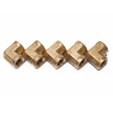 LTWFITTING Lead Free Brass Pipe Fitting 90 Deg 1/4 Inch Female NPT Elbow Air Fuel Water(Pack of 5)