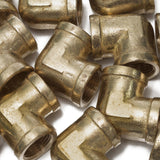 LTWFITTING Brass Pipe Fitting Female 90 Deg 3/8 NPT Elbow Fuel Air(Pack of 150)