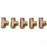 LTWFITTING Brass Pipe Fitting 1/8 Inch Female NPT Thread Tee Fuel Air(Pack of 5)