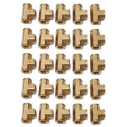 LTWFITTING Brass Pipe Fitting 1/4 Inch Female NPT Thread Tee Fuel Air(Pack of 25)