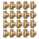LTWFITTING Brass Pipe Fitting 3/8 Inch Female NPT Thread Tee Fuel Air(Pack of 20)