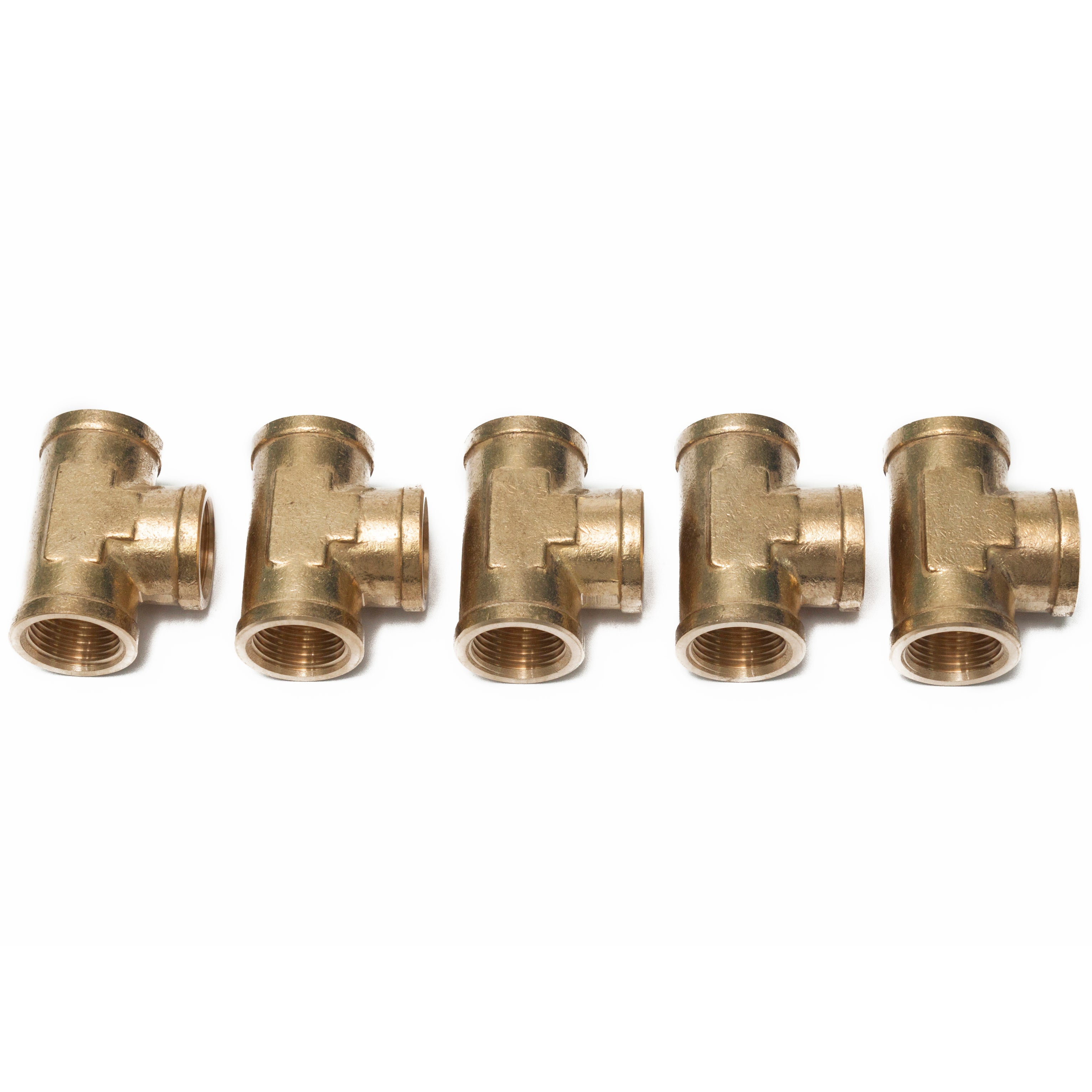 LTWFITTING Brass Pipe Fitting 1/2 Inch Female NPT Thread Tee Fuel
