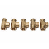 LTWFITTING Brass Pipe Fitting 1/2 Inch Female NPT Thread Tee Fuel Air(Pack of 5)