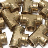 LTWFITTING Brass Pipe Fitting 1/2 Inch Female NPT Thread Tee Fuel Air(Pack of 70)