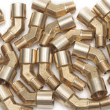 LTWFITTING Brass Pipe 45 Deg 1/4 Inch NPT Street Elbow Forged Fitting Fuel Air Boat(Pack of 250)