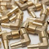 LTWFITTING 90 Degree Elbow Brass Barb Fitting 1/4 ID Hose x 1/4-Inch Male NPT Air(Pack of 300)