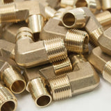 LTWFITTING 90 Degree Elbow Brass Barb Fitting 1/2 ID Hose x 3/8-Inch Male NPT Fuel Boat Water(Pack of 100)