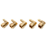 LTWFITTING Lead Free 90 Deg Elbow Brass Barb Fitting 3/8 Inch Hose Barb x 1/2 Inch Male NPT Thread Fuel Boat Water (Pack of 5)
