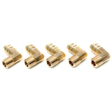 LTWFITTING Black Nickel Plating 90 Degree Elbow Brass Barb Fitting 1/2-Inch ID Hose x 1/4-Inch Male NPT (Pack of 5)