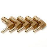 LTWFITTING 90 Deg Reducing Elbow Brass Barb Fitting 3/8-Inchx1/8-Inch Hose ID Air/Water/Fuel/Oil/Inert Gases (Pack of 5)