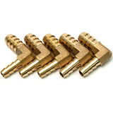 LTWFITTING LTWFITTING 90 Deg Reducing Elbow Brass Barb Fitting 3/8-Inch x1/4-Inch Hose ID Air/Water/Fuel/Oil/Inert Gases (Pack of 5)