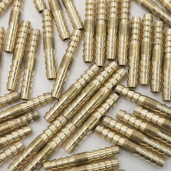 25 Pack) 5/16" Hose Barb Mendor Union Splicer Brass Pipe Fitting