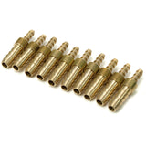 LTWFITTING Brass Barb Hose Reducing Splicer Mender 1/8-Inch ID Hose x 1/4-Inch ID Hose Fitting Air Water Fuel Boat(Pack of 10)