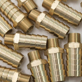 LTWFITTING Brass Barb Fitting Connector 3/4-Inch Hose ID x 3/8-Inch Male NPT Fuel Gas Water(Pack of 100)