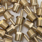 LTWFITTING Brass Barb Fitting Coupler/Connector 1/4-Inch Hose ID x 1/2-Inch Male NPT Fuel(Pack of 150)